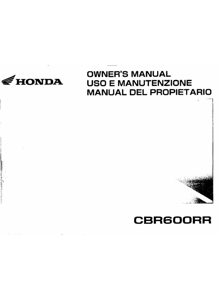 2006 CBR600RR Owners Manual PDF Search Websites