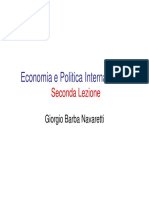 Economia e Politica Internazionale Lezione 2