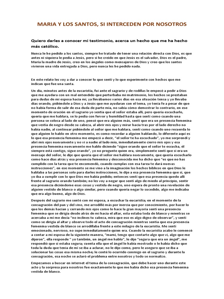 Maria y Los Santos, Si Interceden Por Nosotros PDF María, madre de Jesús Oración