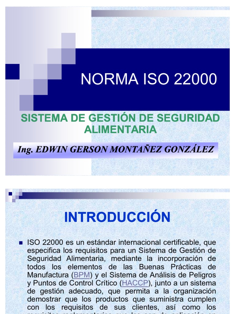 Presentación ISO 22000 Parte A | PDF | Análisis de Riesgo y Puntos ...