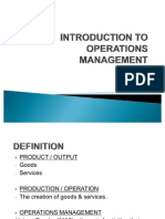 Chapt 1 - Introduction to Operations Management