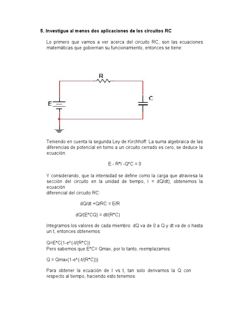 Lab Carga y Descarga de Un Condensador PDF Condensador Filtro