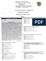 Pruebas Institucionales 1 Periodo 2021 Comprension Lectora