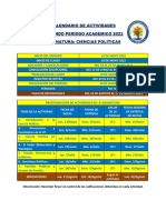 Calendario de Actividades - Ciencias Políticas