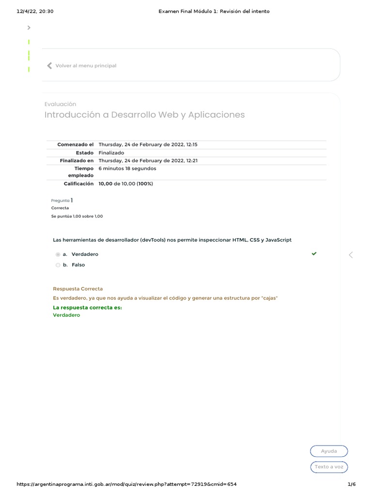 Examen Final Módulo 1: Resultados | PDF | Red mundial | Internet y web