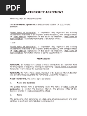 PARTNERSHIP AGREEMENT