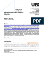 Do Equal Qualifications Yield Equal Rewards For Immigrants in The Labour Market