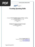 Teaching Speaking Course Outline 2009-01