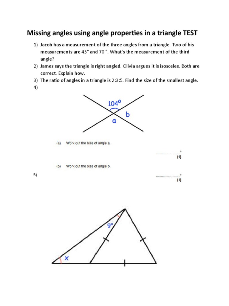Triangles Test PDF
