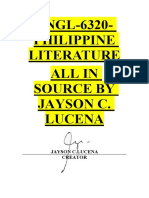 Engl 6320 Philippine Literature All in Source by Jayson C. Lucena PDF