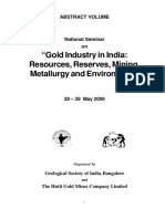 Gold Industry in India: Resources, Reserves, Mining, Metallurgy and Environment