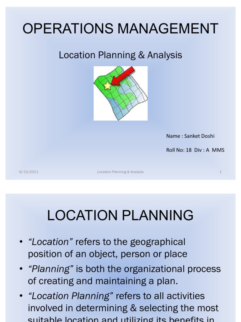 Location Planning in Operations Management | PDF | Business | Science ...