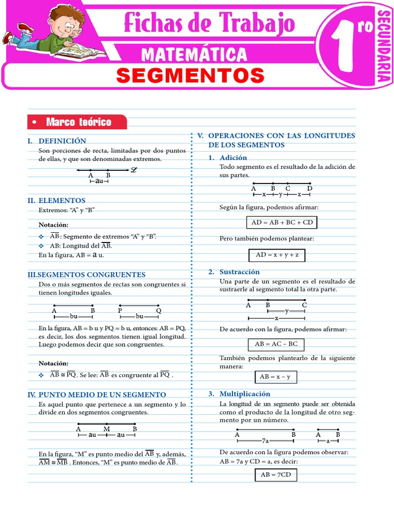 Segmentos para Primer Grado de Secundaria | PDF | Matemáticas ...
