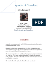 Petrogenesis of Granulites: M.Sc. Semester II