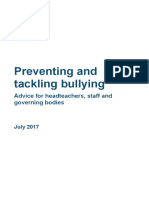 Preventing and Tackling Bullying: Advice For Headteachers, Staff and Governing Bodies