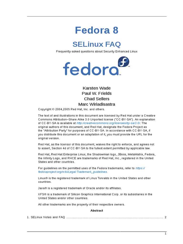 Fedora 8 SELinux - FAQ en US | PDF | Computer Access Control | Software