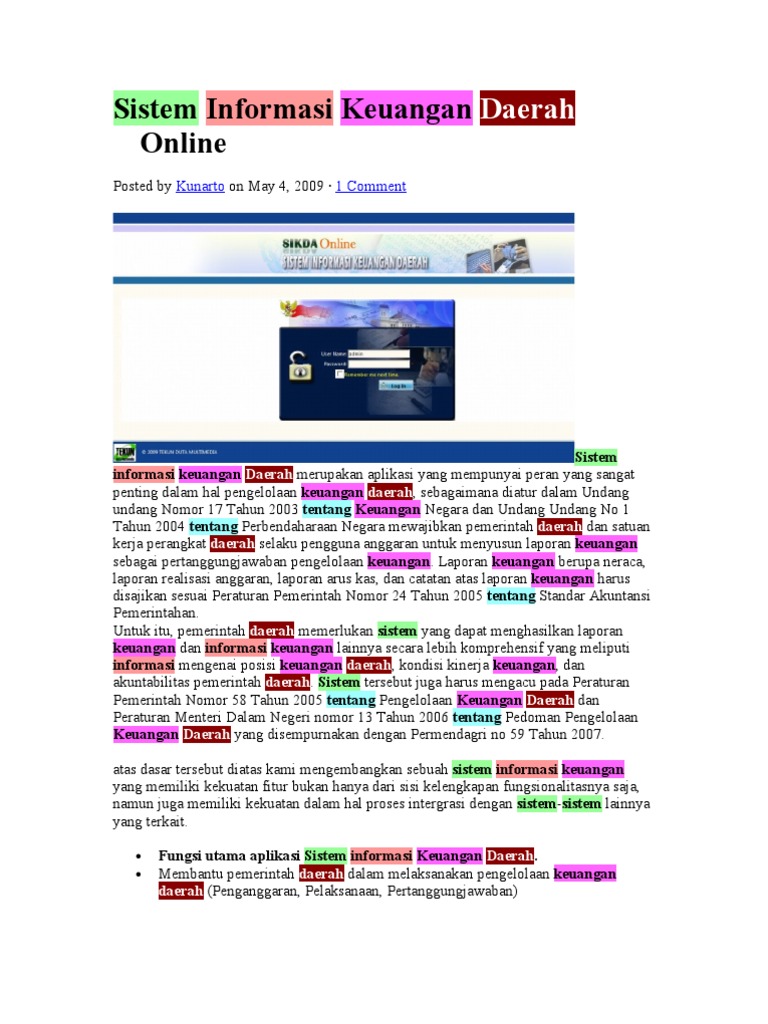 sistem informasi keuangan daerah berbasis web sistem informasi keuangan daerah berbasis web