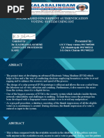 Solar Powered Fingerprint Authentication Voting System With Iot