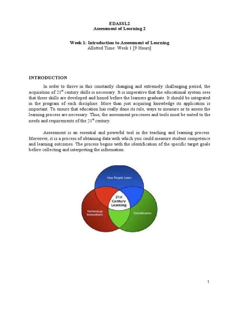 Introduction to 21st Century Assessment | PDF | Educational Assessment ...