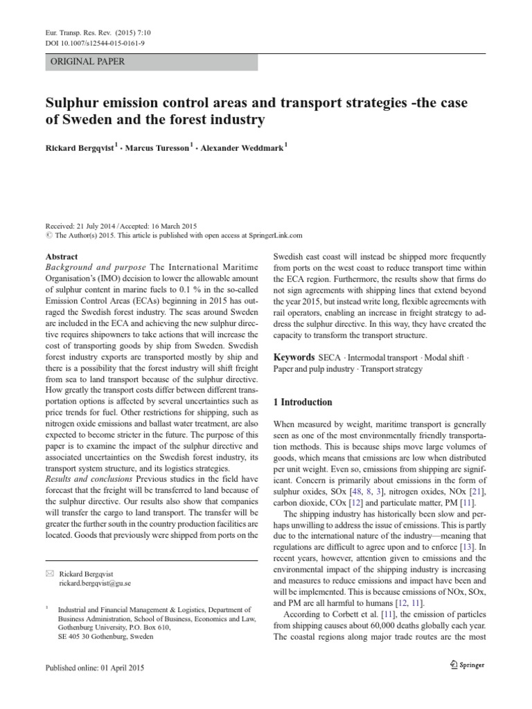 SECA Sulphur Emission Control Areas and Trans PDF Fuel Oil