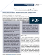 Prevalence of Anemia and Its Associated Factors Among Pregnant Women Attending Antenatal Care Anc in Mizan Tepi University Teachin