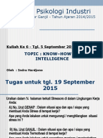 Psikologi Industri: Topic: Know-How and Intelligence