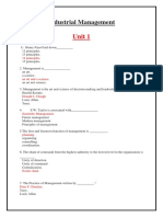 Industrial Management: Unit 1