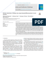 Solvent Extraction of Lithium Ions Using Benzoyltrifluoroacetone in New Solvents Ionic Liquid