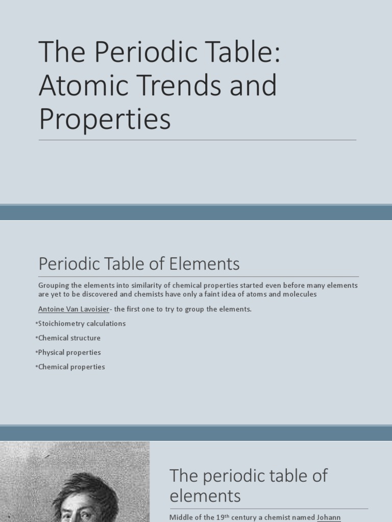 Periodic Table Trends PDF | PDF | Physical Chemistry | Quantum Mechanics