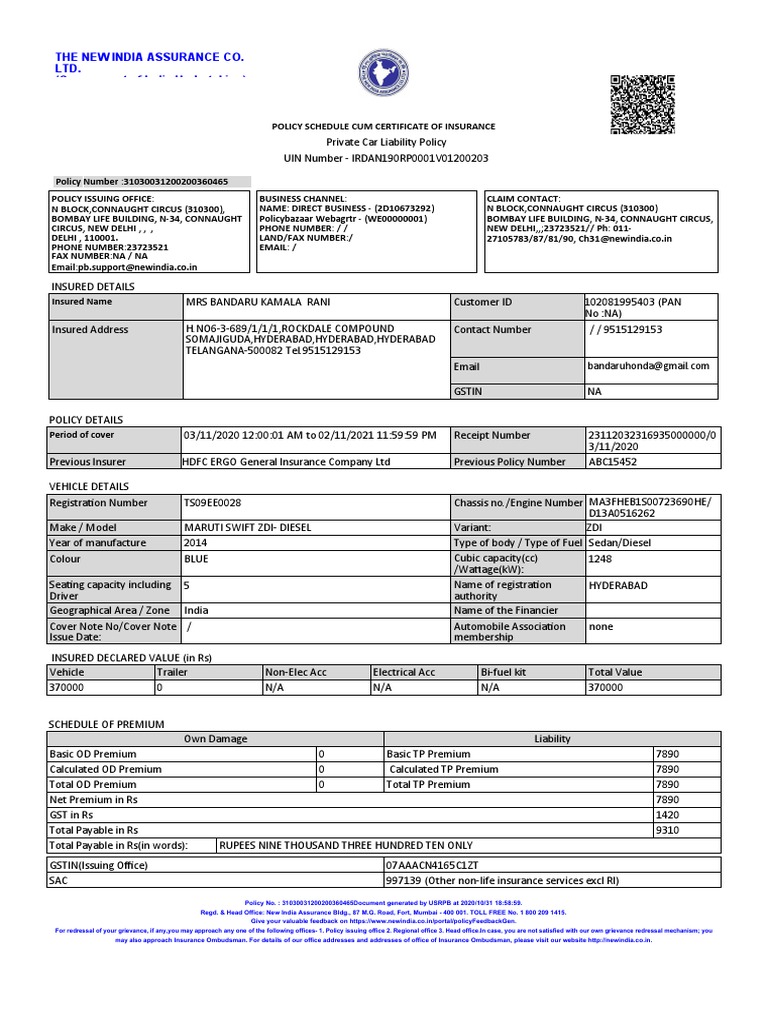 The New India Assurance Co. Ltd. (Government of India Undertaking ...