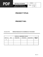 1.0 Method Statement - Installation of GI Conduits