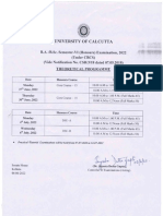 University Calcutta: B.A. (Honours) Examination, (Under (Vide