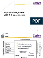 Supply Management, MRP 1 & Just-In-Time