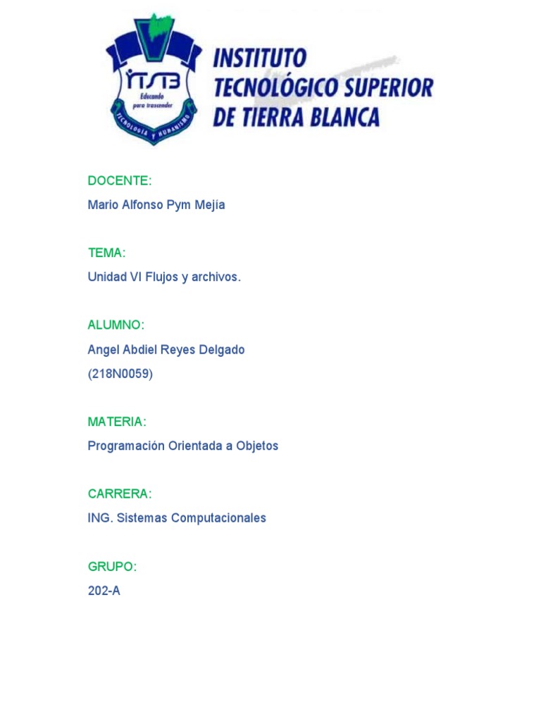 Flujos y Archivos en Java: E/S y Tipos | PDF | Archivo de computadora ...