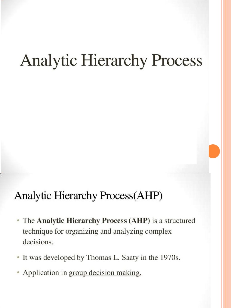 Analytic Hierarchy Process - 2 | PDF