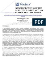 Application Under Section 34 of The Arbitration and Conciliation Act, 1996 For Setting Aside Arbitral Award - Taxguru - in