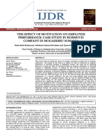 The Effect of Motivation On Employee Performance: Case Study in Hormuud Company in Mogadishu Somalia