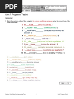 Unit 7 Progress Test A: Grammar