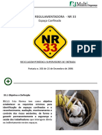 NR 33 Capacitação Periódica Supervisores de Entrada