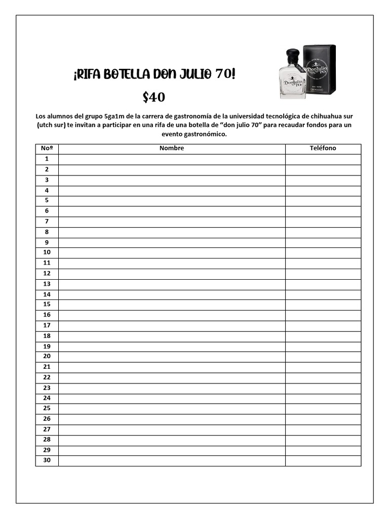 Rifa Don Julio | PDF