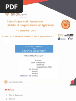 Major Project Work Presentation: Bachelor of Computer Science and Applications