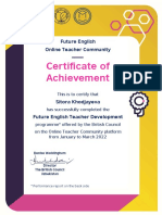 Certificate of Achievement: Future English Online Teacher Community