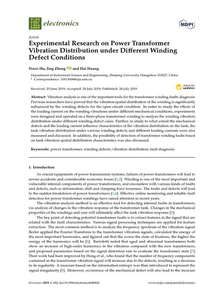 Electronics Experimental Research On Power Transformer Vibration