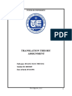 Translation Theory Assignment: Tuetech University