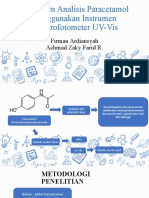 Analisis Kuantitatif Kandungan Paracetamol Menggunakan Spektrofotometer UV-Vis