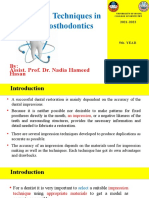Impression Techniques in Fixed Prosthodontics: By: Assist. Prof. Dr. Nadia Hameed Hasan
