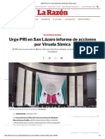 04-06-22 Urge PRI en San Lázaro Informe de Acciones Por Viruela Símica