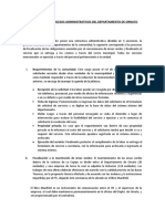 Descripción de Procesos Administrativos Del Departamento de Ornato