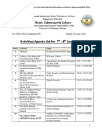 Activities/Agenda List For 7 - 8 June, 2022: Theme