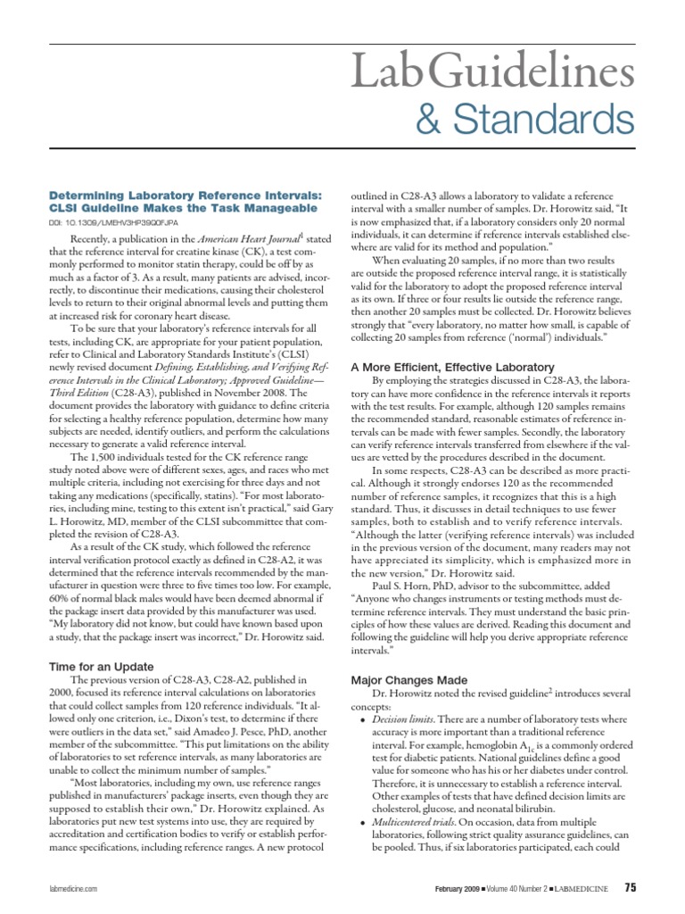 Clinical Laboratory Reference Guidelines – RSIH